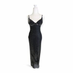 ✨ Vintage Y2K Midnight Glo Metallic Maxi Dress ✨
